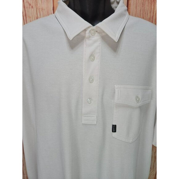 Travis Mathew White Polo Shirt XXL Mens Cotton Blend - Picture 3 of 7